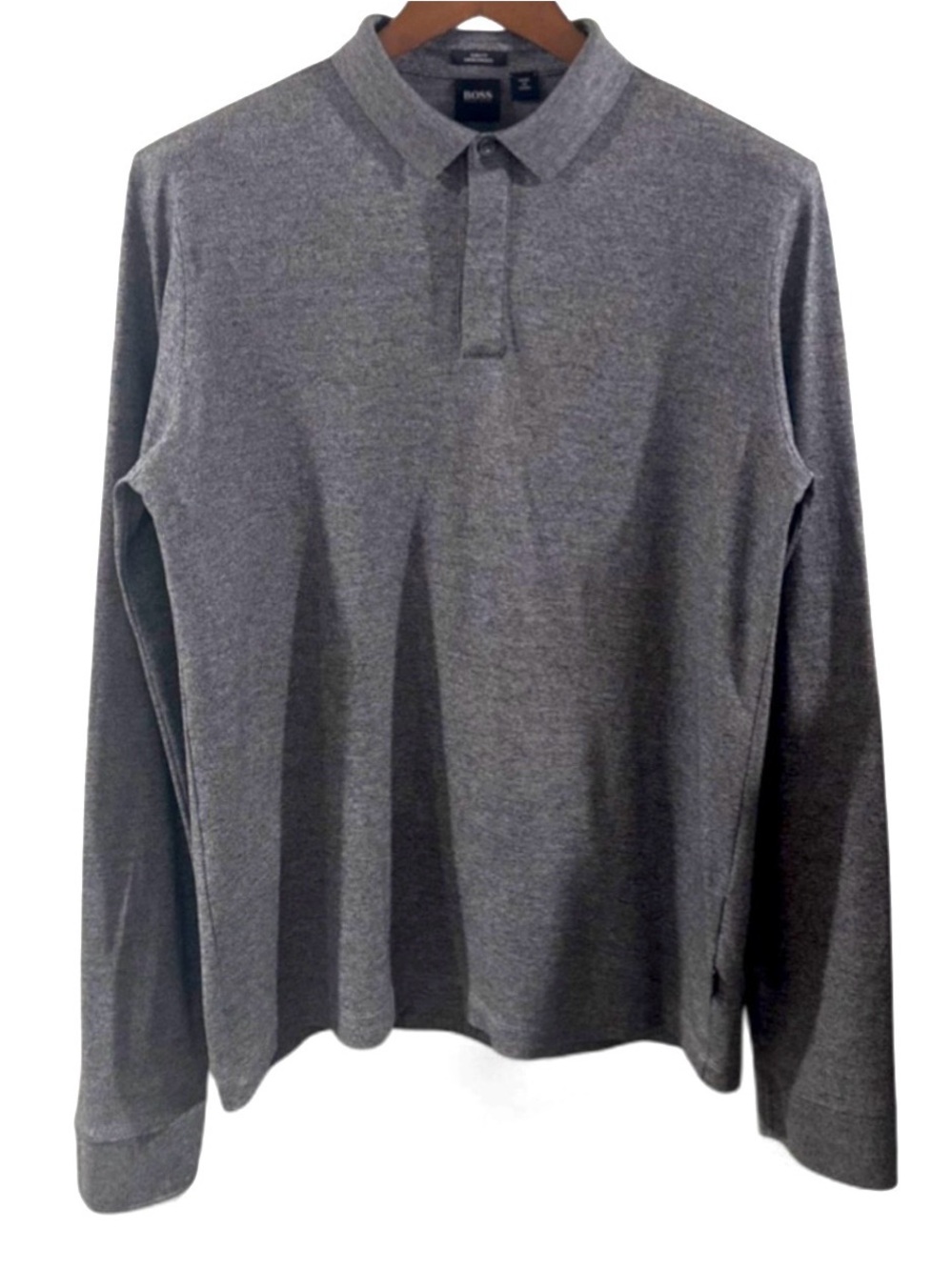 Hugo Boss Charcoal Long Sleeve Polo Shirt Size Men’s Large